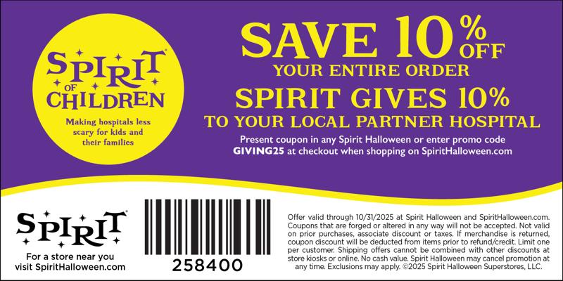 2025 Spirit Halloween Coupon