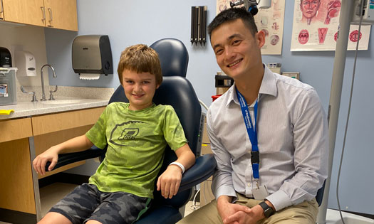 Thumbnail for A young boy is all smiles after surgery to remove a branchial cleft cyst
